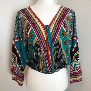 Flying Tomato Colorful Dolman Sleeve Blouse